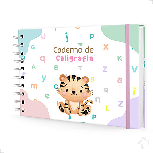 Caderno De Caligrafia c/ Atividades Capa Dura Menina Tigre
