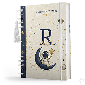 Caderneta de Vacinação Menino Personalizado Coleção Astronauta Linho CAPA 2