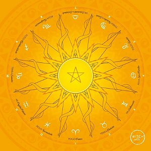Mandala Zodíaco Amarela
