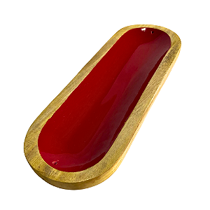 Incensário vermelho de Madeira