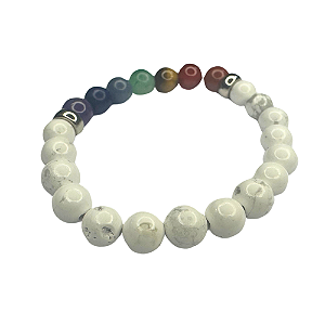 Pulseira 7 Chakras com Howlita