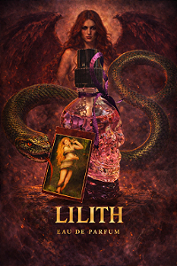 Perfume Lilith com pele de cobra