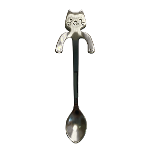 Colher Gatinho Prateada