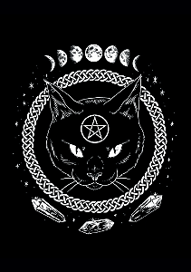 Mandala Gato Místico Fases da Lua