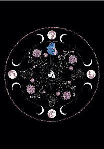 Mandala Triluna com Flores