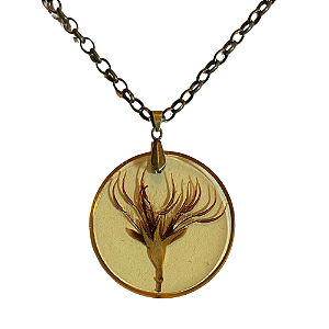 Colar Flor Natural Resinada