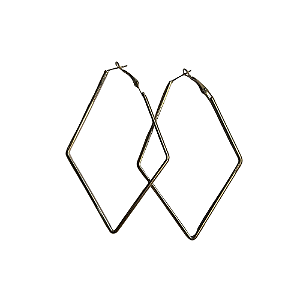 Argola Losango com Glitter