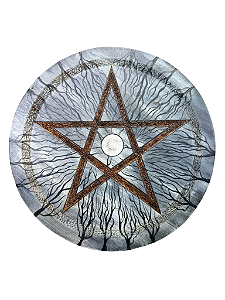 Placa Madeira Pentagrama Lua