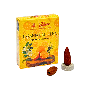 Incenso de Cone Laranja e Baunilha - Padmini