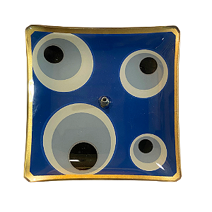 Incensário Olho Grego em Vidro - Quadrado