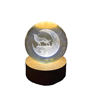 Luminária em Vidro - Raposa Lunar