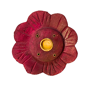 Incensário em Madeira - Flor de Lótus