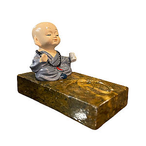 Castiçal Pedra Sabão Buda