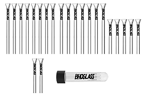 KIT 20 PITEIRAS DE VIDRO FINAS TAMANHOS DIVERSOS + TUBETE