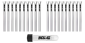 KIT 20 PITEIRAS DE VIDRO EXTRA LONGA 4MM E 5MM X 10CM + TUBETE