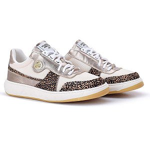Tênis em couro Animal print Susan