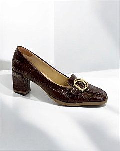 Sapato salto bloco verniz malbeck Mariotta