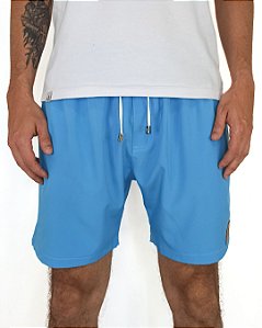 Short Liso com Elastano Premium Azul