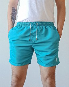 Short Clássico Liso Azul Piscina