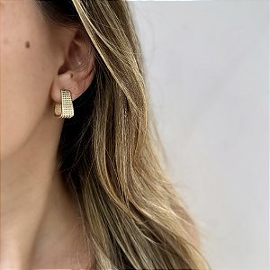 Argola Retangular Texturizada