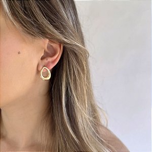 Brinco Gota Vazada Dourado