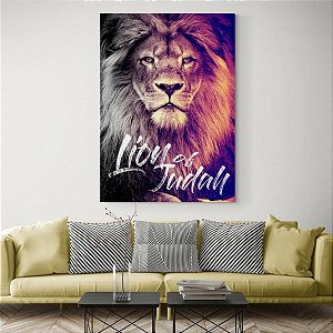 Quadro Decorativo Lion Of Judah Leão de Judá P/ Sala Quarto