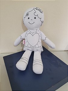 Boneca Coração - para pintar e lavar