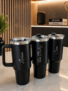 COPO TÉRMICO - PRETO - 1300ML - COM CANUDO
