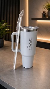 COPO TÉRMICO - CREME - 1300ML - COM CANUDO