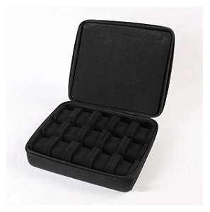 Estojo Para 15 Relogios Ziper R0668 Preto