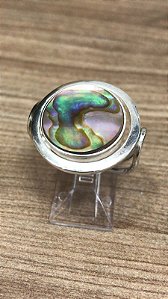 Anel em prata 950 com abalone
