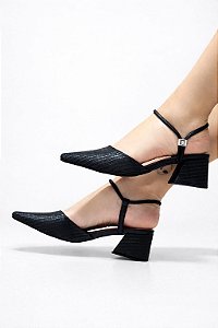 Scarpin Slingback Salto Bloco