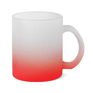 Caneca vidro Jateada Vermelha