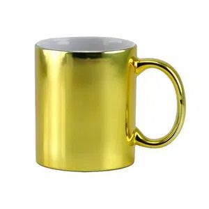 Caneca com alça cromada Dourada  Importada - Live