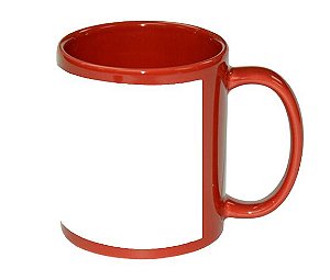 Caneca Vermelha com tarja branca para sublimação Importada