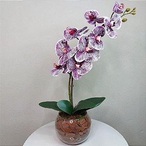 Arranjo de Orquídea Mesclada de Silicone no vaso de vidro
