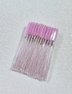 Escovinhas com Glitter Rosa - 50unid