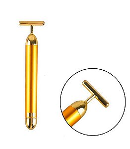 Massageador Facial Terapêutico Dourado - Alta Vibração