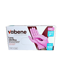 Luva Nitrílica Sem Pó Rosa - Tamanho P c/100 | Vabene