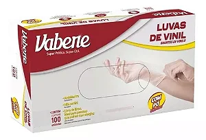 Luva de Vinil com Pó - Tamanho G c/ 100 | Vabene
