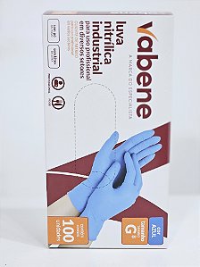 Luva Nitrílica sem Pó Azul - Tamanho G c/100 | Vabene