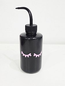 Pisseta Preta Plástica Bico Curvo 250ml