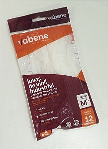 Luva De Vinil M Sem Pó 12 uni - Vabene