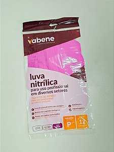 Luva Nitrílica sem Pó Rosa P 12 uni | Vabene