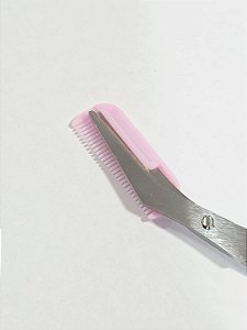 Tesoura com Pente Rosa