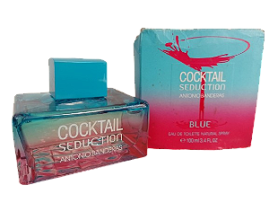 Cocktail Seduction Blue For Women EDT - Antonio Banderas (CAIXA AMASSADA)