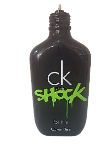 CK One Shock For Him Eau de Toilette Masculino - Calvin Klein (SEM CAIXA, SEM BORRIFADOR, SEM TAMPA E VAZADO)