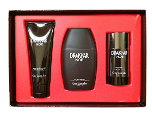 Kit Drakkar Noir Eau de Toilette + After Shave + Desodorante Rolon Masculino - Guy Laroche (Sem celofane)