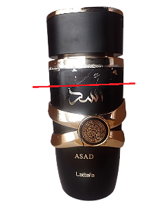 Asad Eau de Parfum Masculino - Lattafa (Caixa amassada, frasco avariado e vazado)