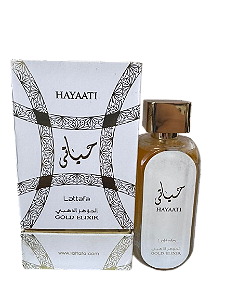 Hayaati Gold Elixir Eau de Parfum compartilhável - Lattafa (CAIXA AMASSADA)